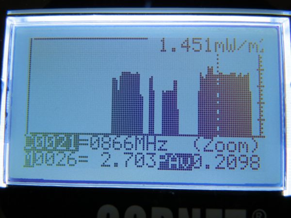 CORNET-ED88Tlus5G LOG-ZOOM mode showing different RF signals on that were present in the last 61 seconds