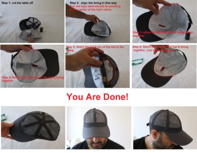 How to stitch the BC190 to a net baseball hat